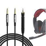 GEEKRIA Audiokabel kompatibel mit Sennheiser Game One, Game Zero, PC 373D, GSP 500, GSP 600 Kopfhörern, 2,5 mm auf Dual 3,5 mm Y-Splitter, Ersatzkabel (5,6 ft/1,7 m)