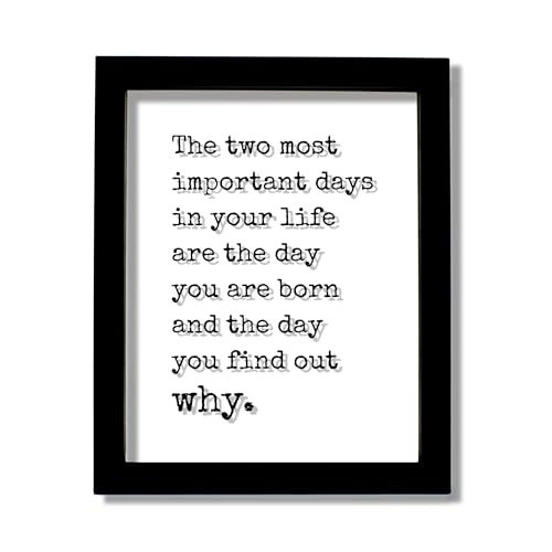 The two most important days in your life are the day you are born and the day you find out why - Quote Art - Floating Quote