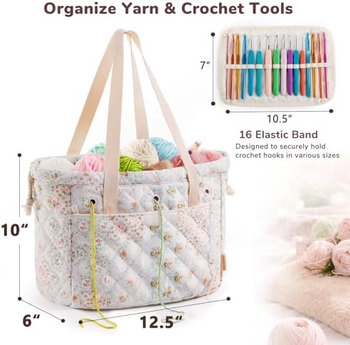 MYBAGZING Portable Crochet Bag Organizer with Crochet Hook Organizer Roll — 사진 5