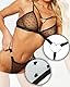 NewBull Reizwäsche für Sex Damen Offener Schritt, Transparentes Lingerie Dessous Set und Slip Unterwäsche Set Frauen (Schwarz)