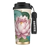 Design portable : le corps en forme de cône tient confortablement dans les mains et la plupart des porte-gobelets. Associé à une sangle de poignet en nylon tressé durable, ce gobelet isotherme imprimé fleur de lotus Namaste offre un transport facile où que vous alliez