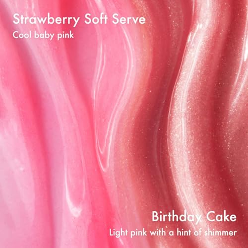 Image of Summer Fridays Lip Butter Balm Sweet Pink Duo - Conditioning Tinted Lip Balm + Overnight Mask for Instant Shine + Color - With Hydrating Shea Butter - Strawberry Soft Serve + Birthday Cake (2 Count)