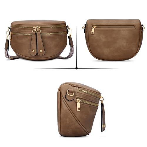 Image of KKXIU Crossbody Sling Bag for Women Trendy Fanny Pack Vegan Leather Chest Bag | Trendy