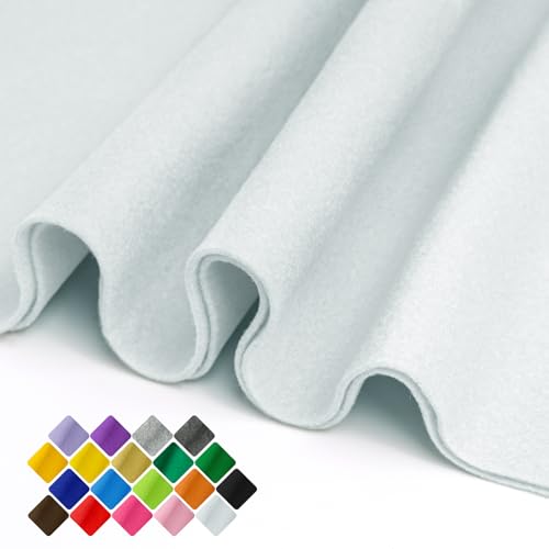 Image of 36 inch Wide Soft Felt Fabric by the Yard, 1.6mm Thick Durable & Flexible Craft Felt for Sewing, DIY Arts, Crafts and Decorations (White, 1Y)