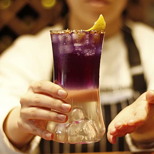 Luxu Highball Drinking Glasses (Set Of 6) -12 Oz,Margarita Glasses Tall Glass Cups,Clear Water Glass,Dishwasher Safe Bar Cocktail Glasses For Juice,Beer,Iced Tea And Coffee-Mountain Design #TOP5