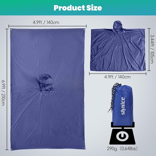 Stynice Leicht Wasserdicht Regenponcho Herren & Damen - Mehrzweck Regenjacke Outdoor mit Kapuze Faltbare Tasche für Camping Wandern Hikking - Atmungsaktive 3in1 Regencape