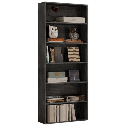 Image of IRONCK Bookshelves and Bookcases Floor Standing 6 Tiers Display Storage Shelves 70 in Tall Bookcase Home Decor Furniture for Home Office, Living Room, Bed Room