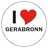 INDIGOS UG I Love GERABRONN Handyaufkleber Handyskin 50x50 mm rund