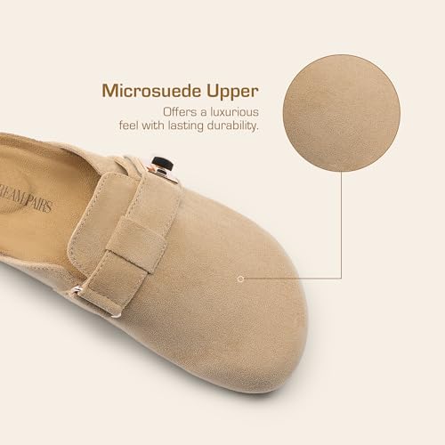 DREAM PAIRS DREAM PAIRS Women's Clogs for Women Mules Cork Footbed Slip-On Shoes with Arch Support,Size 10,Apricot,SDML2406W