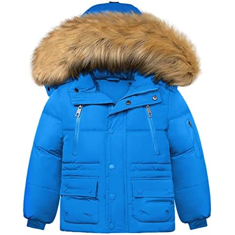 Szory Boy's Thicken Parka Coat Winter Warm Jacket with Removable Hood (Skyblue,14/16) Cover