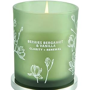 Berries Bergamot Vanilla Candle – Fresh Spring Candles – Highly Scented Vanilla Candles for Home – Natural Wood Wick Soy Candles – Large Aromatherapy Relaxing Candles for Women & Men 10.6 oz