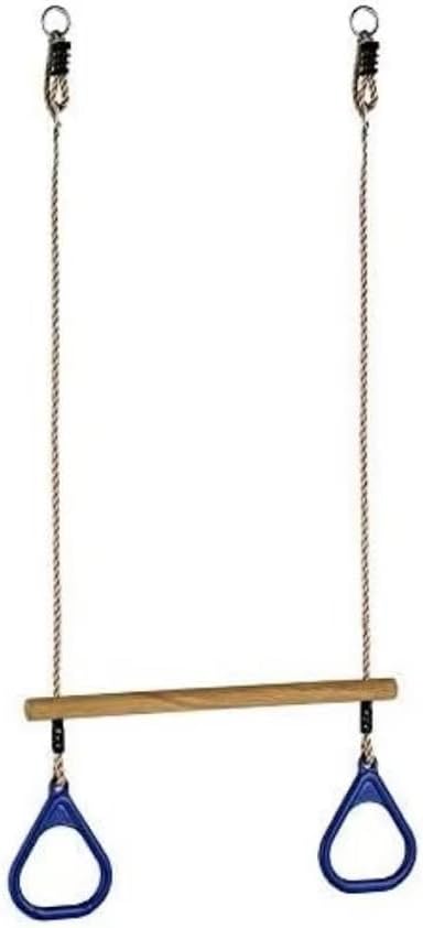Swing Sets for Backyard, Monkey Bars Wooden Trapeze Swing Bar Rings-Outdoor Play Equipment