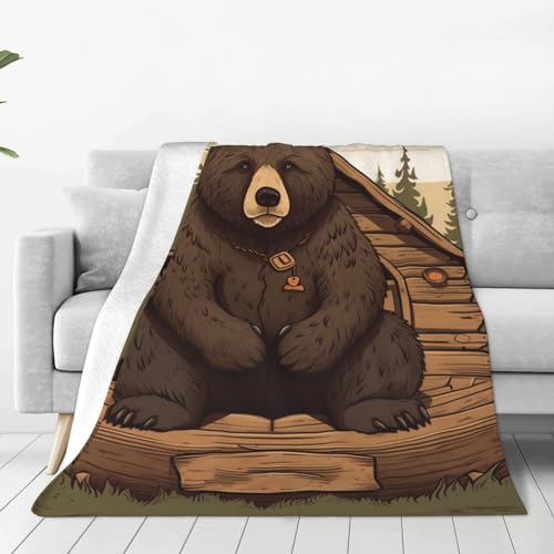 Couverture flanelle douce ours rustique, plaid de qualité supérieure - 2
