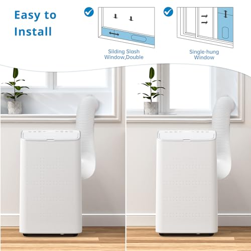 Image of Garvee 14000 BTU Portable Air Conditioner for Rooms up to 750 Sq. Ft, 3-in-1 AC Unit with Cooling, Dehumidifier & Fan, 3 Fan Speeds, 24H Timer, Energy-Saving, Auto Swing, Remote & Window Kit, White