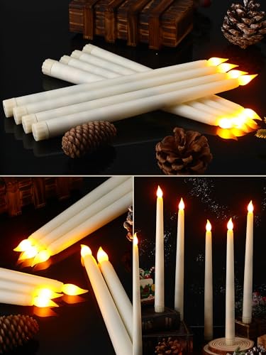 Image of Retisee 80 Pcs 11 Inch Flameless Taper Candles LED Candles Bulk Battery Operated Taper Candle Flickering LED Candlesticks for Valentines Birthday Wedding Party Decor (Classic Style,Ivory)