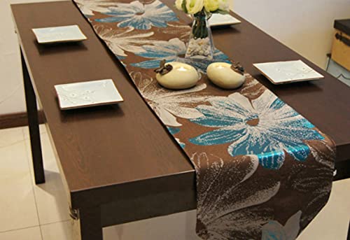 Chemin de table en polyester bleu de qualité supérieure aux finitions soignées - 4