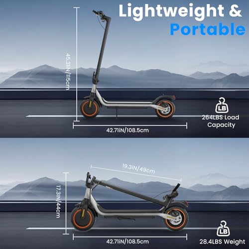 Image of Electric Scooter - Electric Scooter Adults, 1200W /1000W /500W Motor, 28 /24 /21 /18 MPH Top Speed,28 /21 Miles Max Range, APP Control, Double Braking Systems, 10 inch /8.5 inch Tire, Foldable E-Scooter