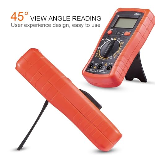 Image of Digital Multimeter with Premium Probes, Measures AC /DC Voltage, Current, Resistance, Diode, Triode, Suitable for Household use, and Industrial use - Red
