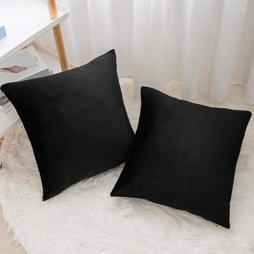 Image of Amazon Brand - Umi Velvet Decorative Cushion Cover 20x20 Inch - Set of 5, Soft Solid Square Throw Pillow Covers for Sofa, Living Room or Home Decor - 50x50 cm in Yellow Color