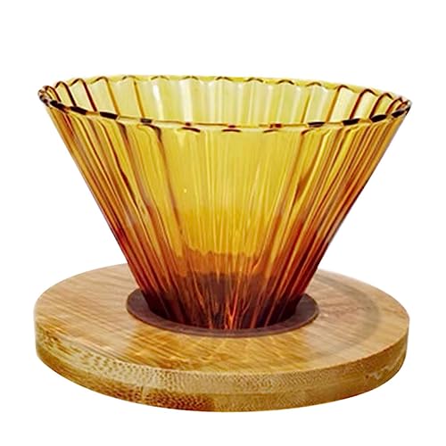 HOUDERCO Durable Coffee Filters Wood Material Dripper Funnel Set for Household Coffee Making