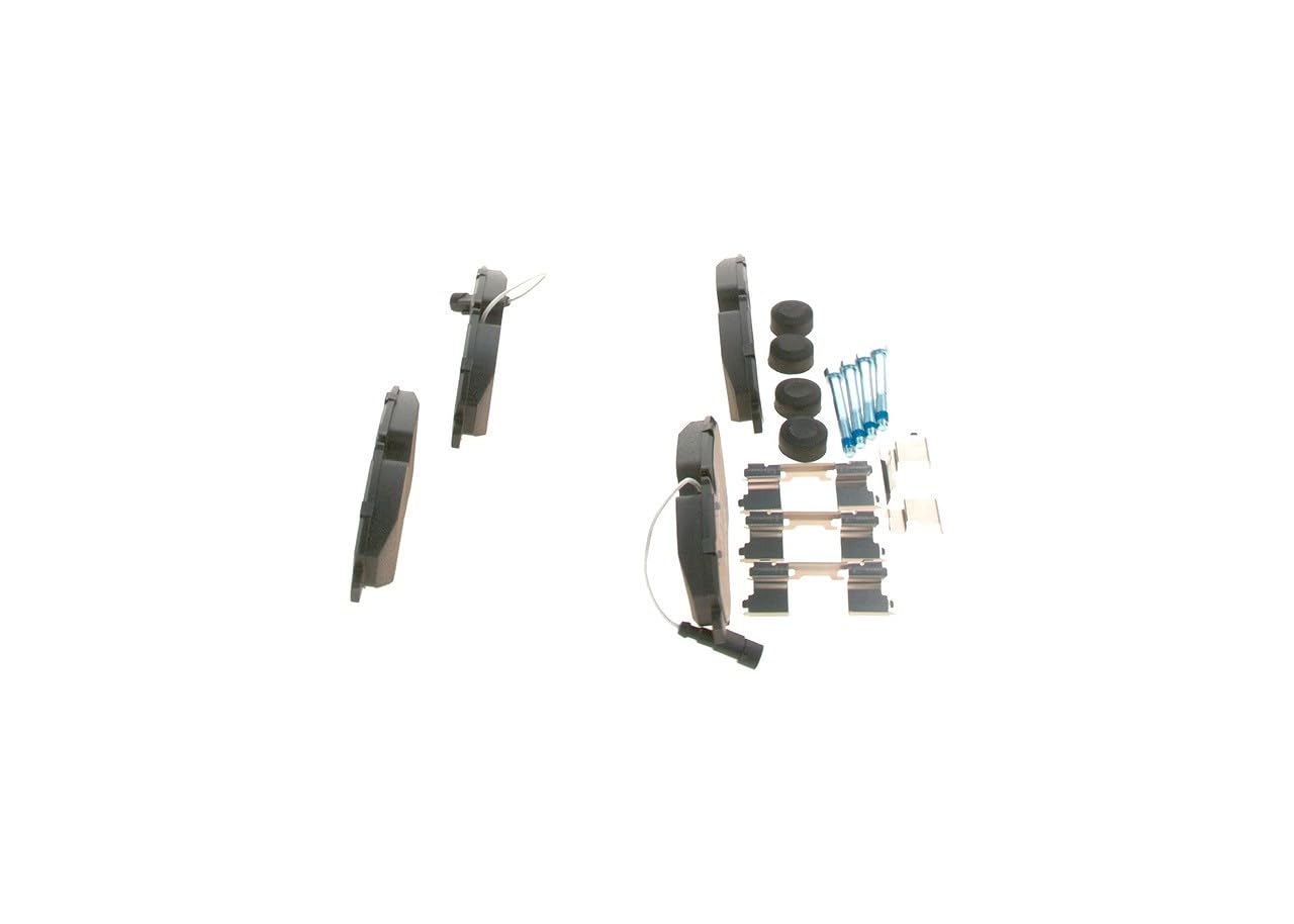 Bosch BP1224 - Pastiglie Freni Auto, Delantero - Calidad Bosch - Reducción de Ruido y Polvo - Certificación ECE-R90 - Sin Cobre - 1 Juego de 4 Pastillas - Con Accesorios