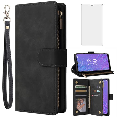Housse Nokia C210 antichoc avec rabat en cuir magnétique et verre de protection