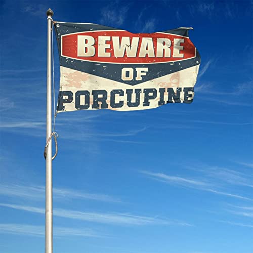 Drapeau de la cave Beware of Porc-épic géant 152 x 244 cm en tissu résistant - 4