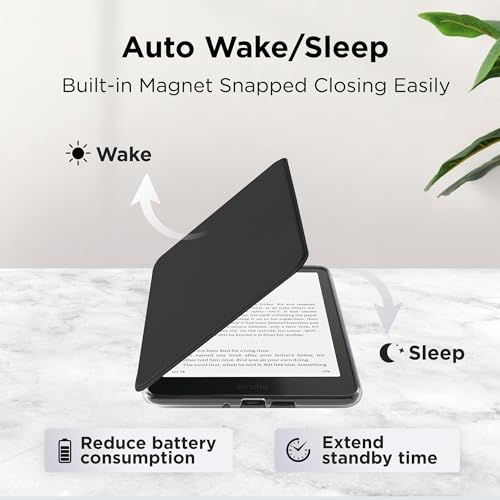 SESENSE Detachable Magnetic Case for 6.8" Kindle Paperwhite (11th Generation-2021) and Kindle Paperwhite Signature Edition, Slim PU Shell Cover Case with Auto Wake/Sleep, Black by SESENSE - Used condition - Image 7