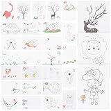 Beaupretty 30個 用フィンガーペインティングカード 幼稚園 家向け 知育 創造力と想像力を育む 楽しい指描画カード