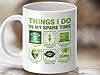 Millhouse Prints Things I Do in My Spare Time Aliens Mug – Funny UFO Enthusiast Coffee Cup – Green Extraterrestrial Obsession Design – 11oz Ceramic #5