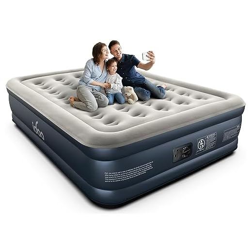 iDOO Queen Luftmatratze mit Elektrischer Luftpumpe – Schnelles Aufblasen in 3 Minuten