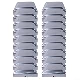 Zilimontt Silberne Stahl-Zaunpfostenabdeckungen, 101 x 101 mm, für 10,2 x 10,2 cm Holzpfosten, wetterfest, wasserdicht, Schutz für Gartenzäune und Terrassenpfosten (20 Stück)