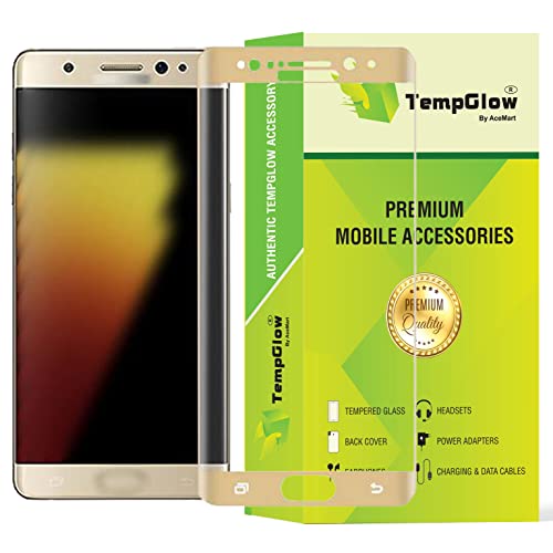 Image of Screen Protector for Samsung Galaxy Note 7 (Gold) Tempered Glass Edge-to-Edge 6D Screen Guard With Installation Kit