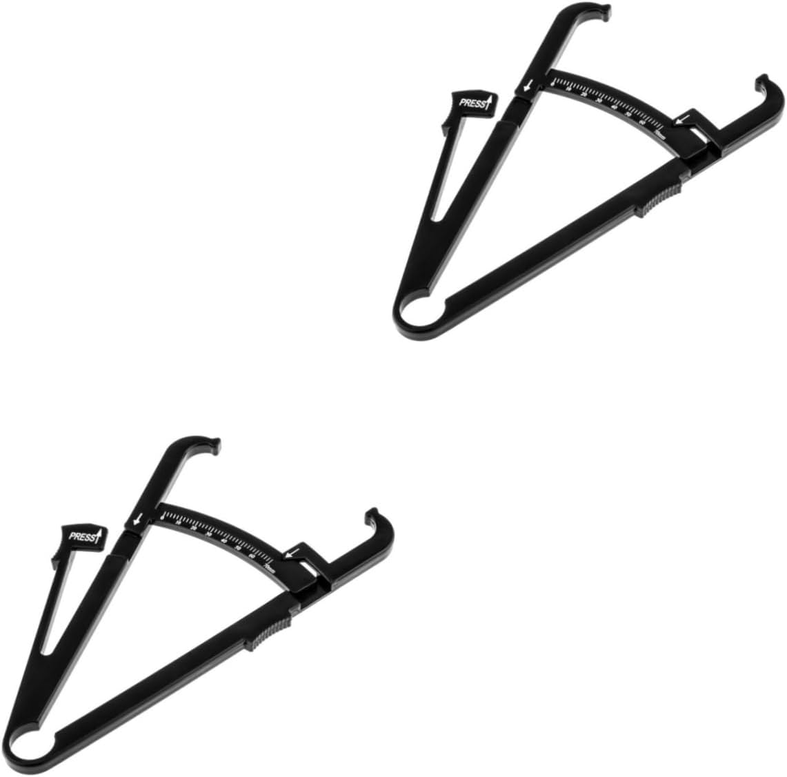 KALLORY 2pcs Fat Tester Calipers with Measuring Tape Accurate Skinfold Measurement Tool for Waist Arms and Thighs and Easy to Use Fitness Caliper for Body Composition Tracking