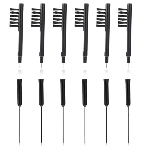 12 Pcs Hearing Aid Cleaning Tools Hearing Aid Tubes Cleaning Including Brush Short Vent Cleaner Multi-Functional Earbud Kit for Headphones Earplugs Mobile Phone Charging Holes