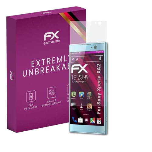 atFoliX Lámina Protectora de plástico Cristal compatible con Sony Xperia XA2 Película Vidrio, 9H Hybrid-Glass FX Protector Pantalla Vidrio templado de plástico