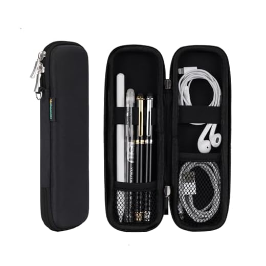 iDream365 Litet pennfodral pennlåda för Apple Pencil, hårt skal bärande pennfodral hållare för verkställande reservoarpennor, stylus pennor – svart