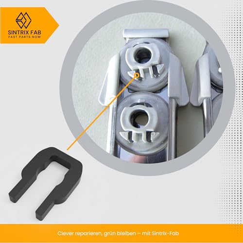 Sintrix Fab 6x Besteckkorb Klammer Halter Set. Verstärkte Ausführung kompatibel mit Miele Spülmaschine G305 G3xx – Ersatz für 09759811 & 1107900 Robuste Korbführung Clips für Geschirrkorb Befestigung