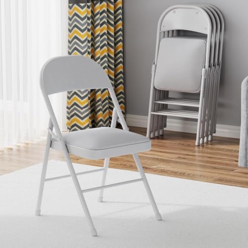 VECELO Folding Chairs Set for Office, Indoor Outdoor, Neutral Grey​ by VECELO - Used condition - Image 2