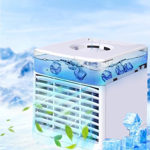 La Mejor review de Humidificadores y purificadores de aire los 7 más buscados. 33 Enfriador de Aire Portátil Evaporativo 4 En 1,Mini Aire Acondicionado Ajustable,Ventilador con Humidificación y Purificación del Aire LED que puede usar Energía Móvil,para...