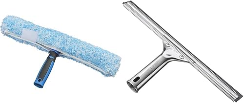 Unger Paquete de limpiador de ventanas profesional con agarre de rendimiento (14 pulgadas) y escobilla de goma (12 pulgadas)