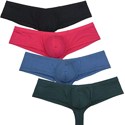 OROCOJUCO Men's Modal Cheeky Shorts Briefs Brazilian Bikini Underwear Skimpy Boxer Brief Bulge Pouch Brazilian Bikini Trunk
