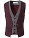 H2H Mens Fashion Business Suit Layered Four-button Tailored Vest With Chain Rings WINE US L/Asia XL (CMOV01)
