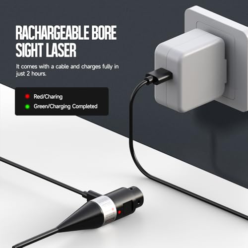 Image of Feyachi Rechargeable Laser Bore Sight Kit with 64 Adapters fit 0.17 to 12 GA Calibers Green /Red Multi-Caliber Laser Bore Sighting Kit