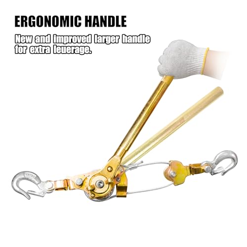 YATOINTO Extrator de guincho de cabo de 3 toneladas com corda dupla extrator manual resistente de 2,