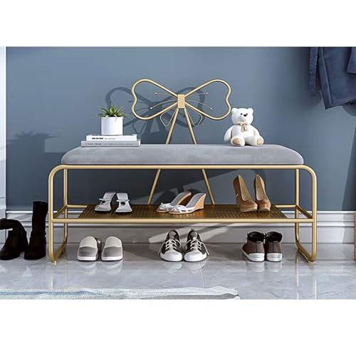 Meuble à chaussures design luxueux gris avec assise moderne pour entrée chic - 2