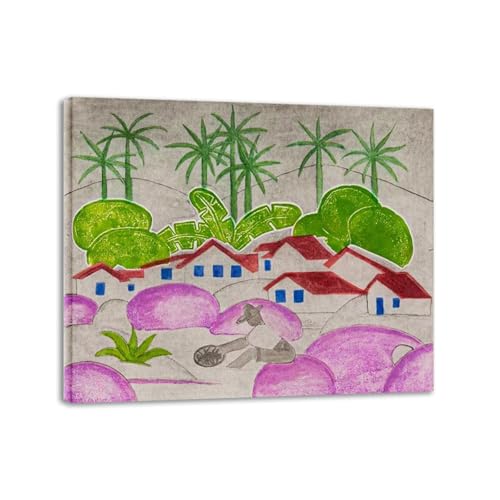 Impression sur toile O Pescador Tarsila do Amaral finition encadrée