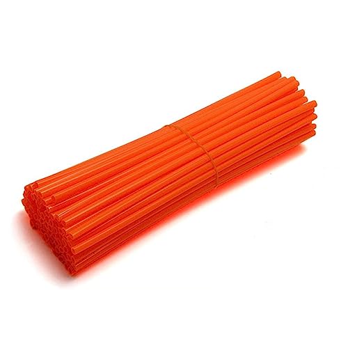 Image of 72 PCS Universal Spoke Skins Motorcycle Dirt Bikes Colorful Protective Trim Wrap Cover Wheel Guard for Yamaha Kawasaki Suzuki(Orange)