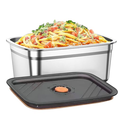 VOOTEGO 1.5L Replaceable Container for Heated Lunch Box Stainless Steel 304 SS Food Containers Accessories with Lids Food Storage Bento Box for Snacks, Sandwiches, Fruits, Vegetables