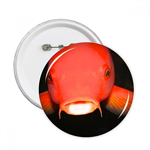 Badge Poisson Rouge Animaux Marins - Épingle Vêtement Ronde